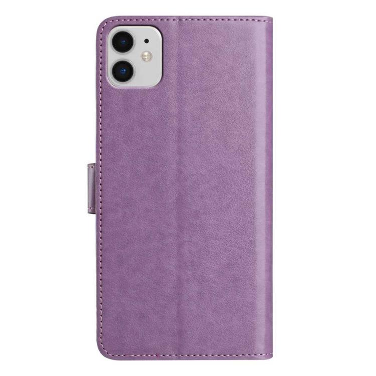 For iPhone 11 Lambskin 8-card Slot Leather Phone Case