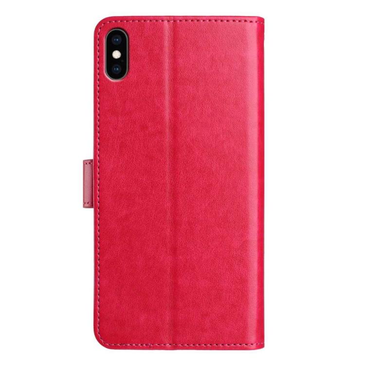 For iPhone X / XS Lambskin 8-card Slot Leather Phone Case