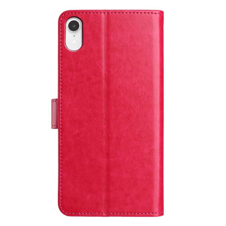 For iPhone XR Lambskin 8-card Slot Leather Phone Case
