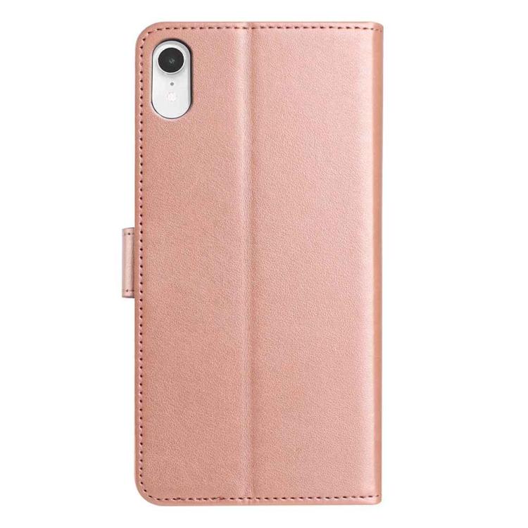 For iPhone XR Lambskin 8-card Slot Leather Phone Case