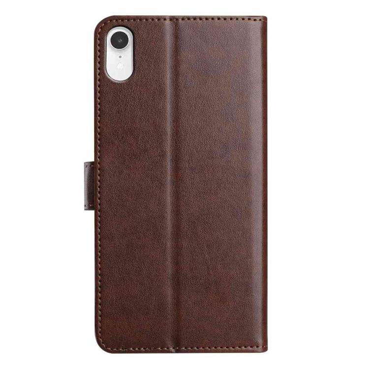 For iPhone XR Lambskin 8-card Slot Leather Phone Case
