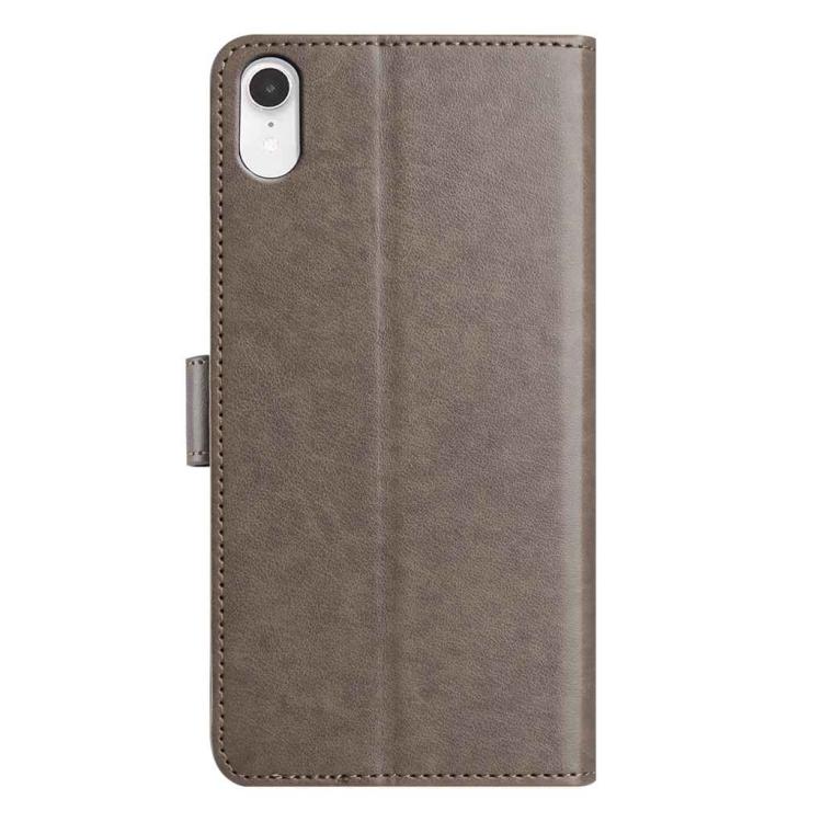For iPhone XR Lambskin 8-card Slot Leather Phone Case