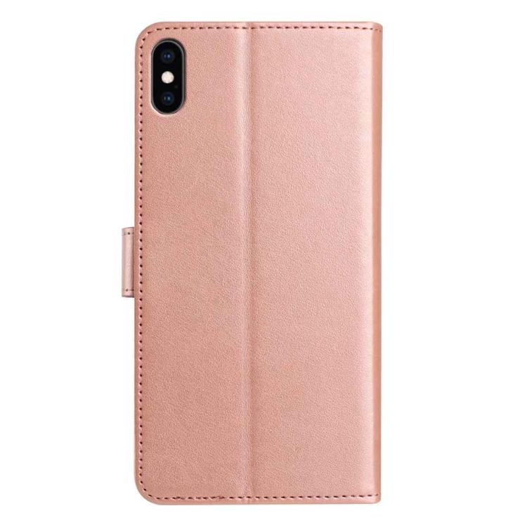 For iPhone XS Max Lambskin 8-card Slot Leather Phone Case