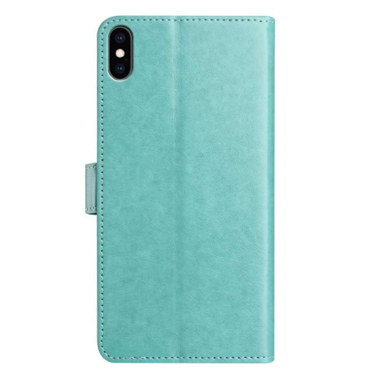 For iPhone XS Max Lambskin 8-card Slot Leather Phone Case