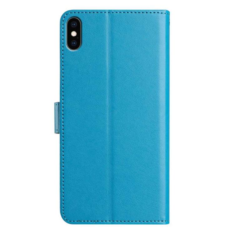 For iPhone XS Max Lambskin 8-card Slot Leather Phone Case