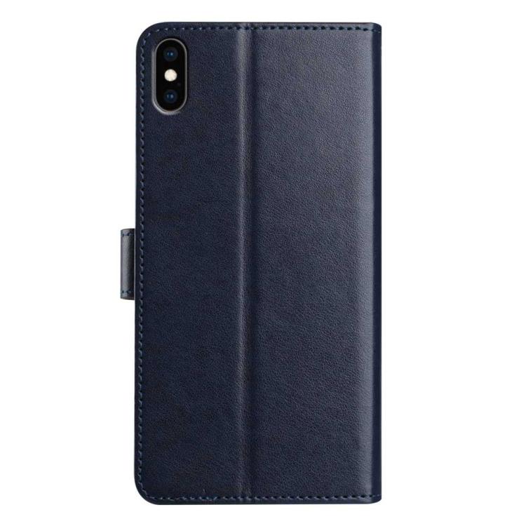 For iPhone XS Max Lambskin 8-card Slot Leather Phone Case