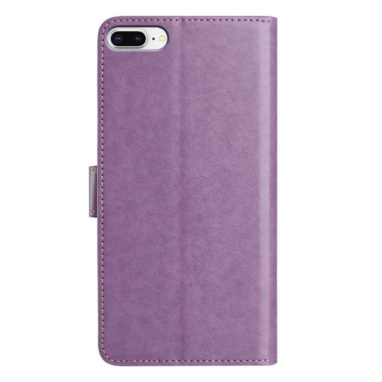 For iPhone 8 Plus / 7 Plus Lambskin 8-card Slot Leather Phone Case