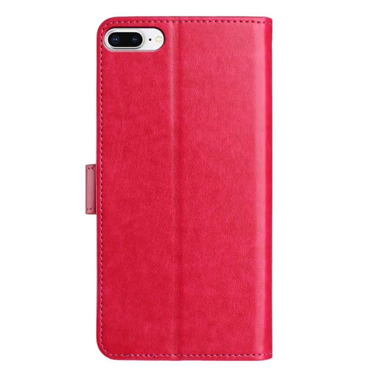 For iPhone 8 Plus / 7 Plus Lambskin 8-card Slot Leather Phone Case