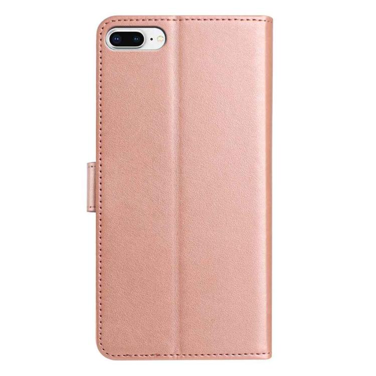 For iPhone 8 Plus / 7 Plus Lambskin 8-card Slot Leather Phone Case