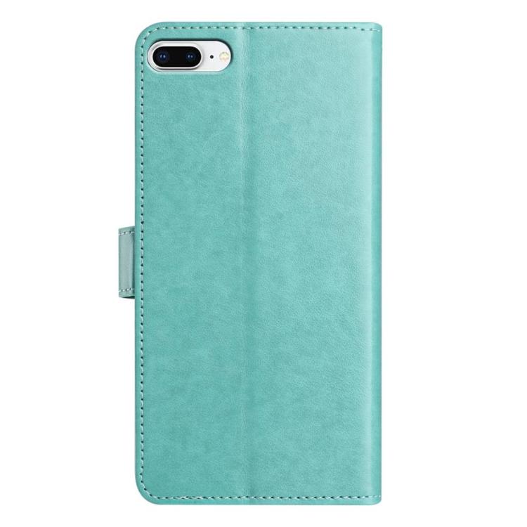 For iPhone 8 Plus / 7 Plus Lambskin 8-card Slot Leather Phone Case