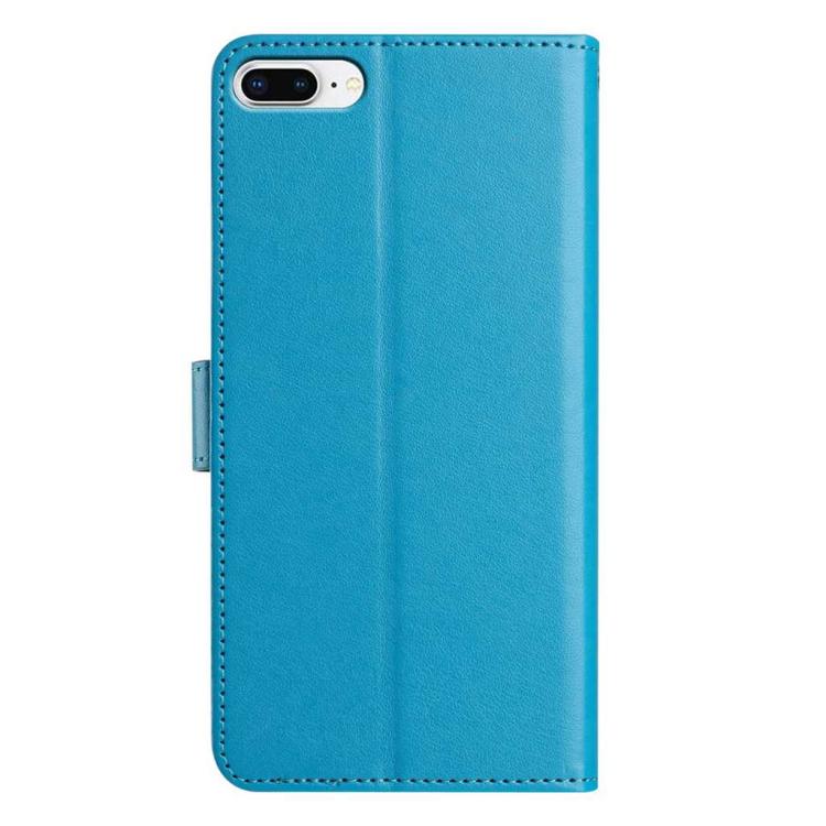 For iPhone 8 Plus / 7 Plus Lambskin 8-card Slot Leather Phone Case