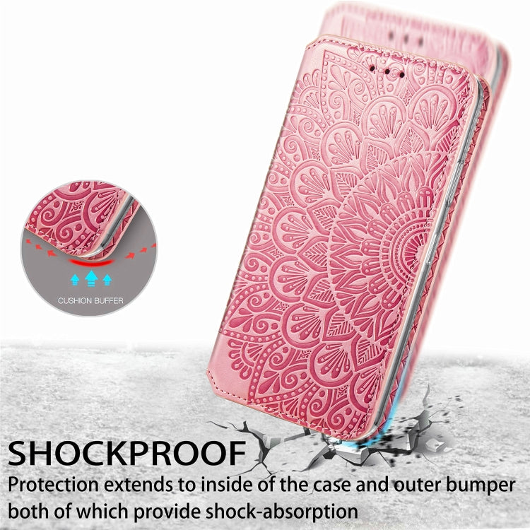 For iPhone 11 Pro Blooming Mandala Embossed Pattern Magnetic Horizontal Flip Leather Case with Holder & Card Slots & Wallet