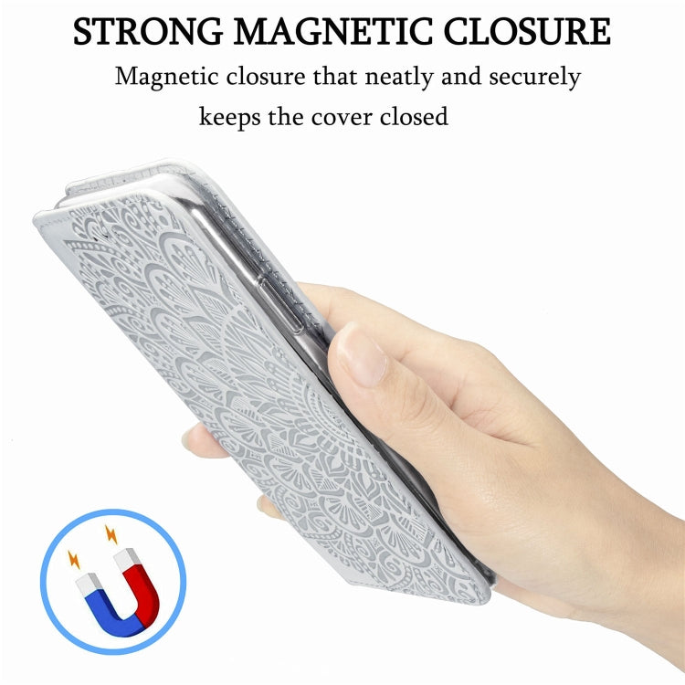 For iPhone 11 Pro Blooming Mandala Embossed Pattern Magnetic Horizontal Flip Leather Case with Holder & Card Slots & Wallet