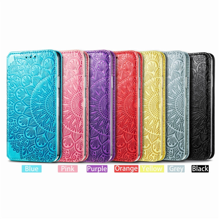 For iPhone 11 Pro Blooming Mandala Embossed Pattern Magnetic Horizontal Flip Leather Case with Holder & Card Slots & Wallet