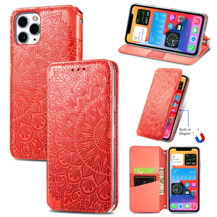 For iPhone 11 Blooming Mandala Embossed Pattern Magnetic Horizontal Flip Leather Case with Holder & Card Slots & Wallet