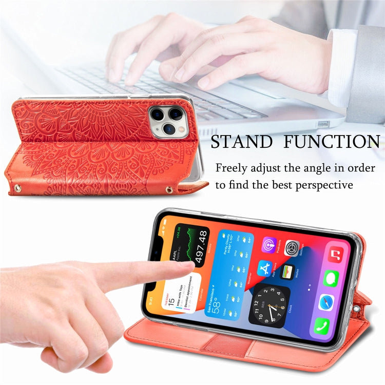 For iPhone 11 Blooming Mandala Embossed Pattern Magnetic Horizontal Flip Leather Case with Holder & Card Slots & Wallet
