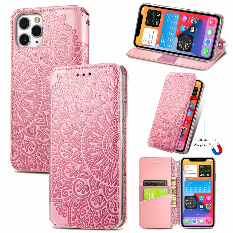 For iPhone 11 Blooming Mandala Embossed Pattern Magnetic Horizontal Flip Leather Case with Holder & Card Slots & Wallet