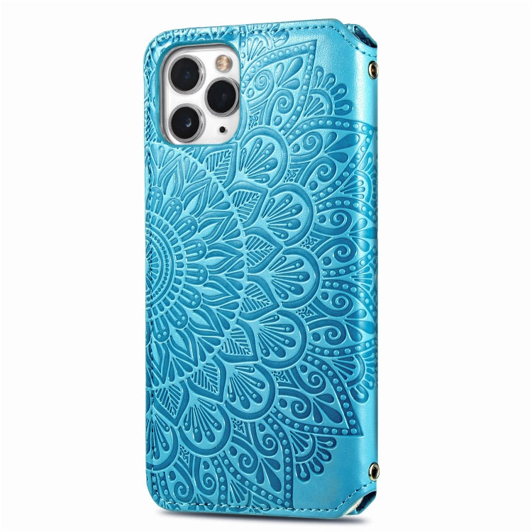 For iPhone 11 Blooming Mandala Embossed Pattern Magnetic Horizontal Flip Leather Case with Holder & Card Slots & Wallet