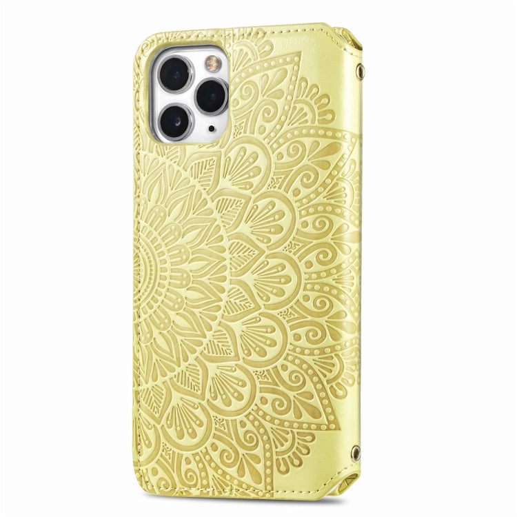 For iPhone 11 Blooming Mandala Embossed Pattern Magnetic Horizontal Flip Leather Case with Holder & Card Slots & Wallet