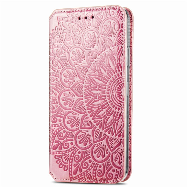 For iPhone 11 Pro Max Blooming Mandala Embossed Pattern Magnetic Horizontal Flip Leather Case with Holder & Card Slots & Wallet