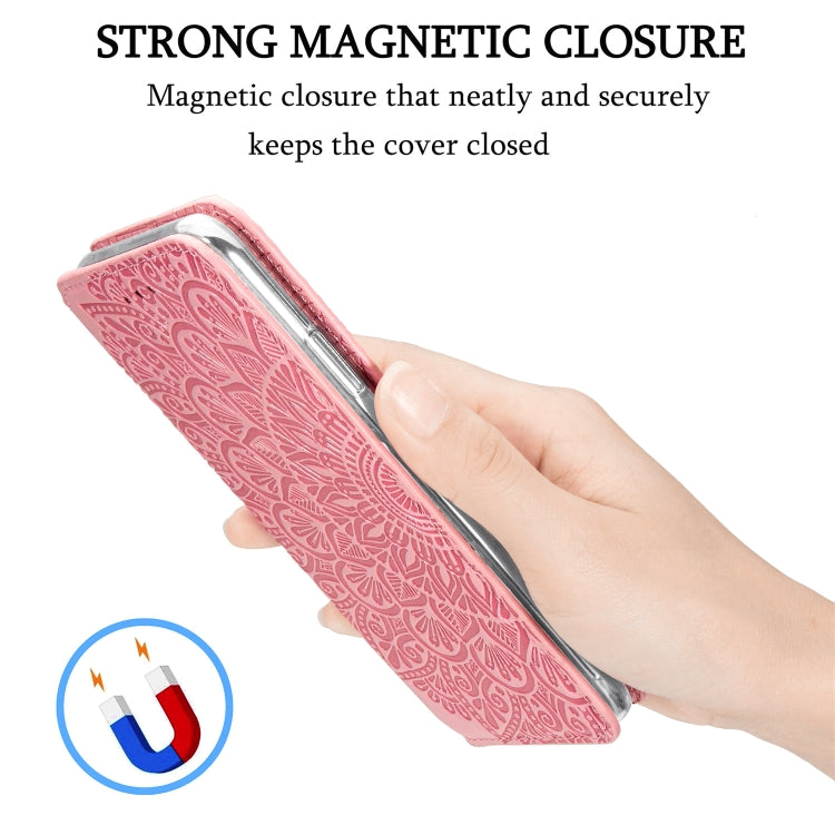 For iPhone 11 Pro Max Blooming Mandala Embossed Pattern Magnetic Horizontal Flip Leather Case with Holder & Card Slots & Wallet