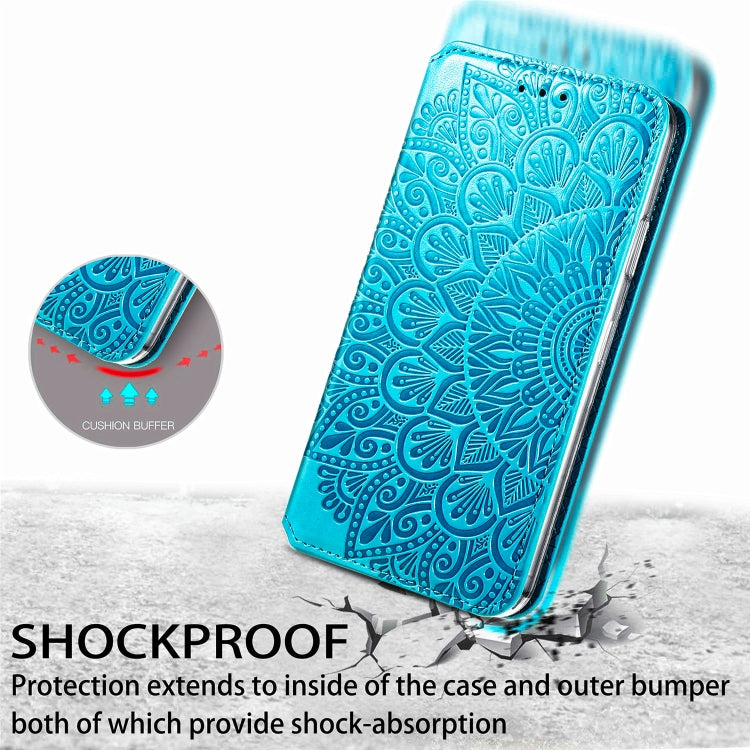 For iPhone 11 Pro Max Blooming Mandala Embossed Pattern Magnetic Horizontal Flip Leather Case with Holder & Card Slots & Wallet