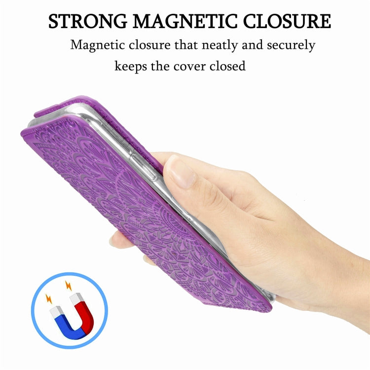 For iPhone 11 Pro Max Blooming Mandala Embossed Pattern Magnetic Horizontal Flip Leather Case with Holder & Card Slots & Wallet