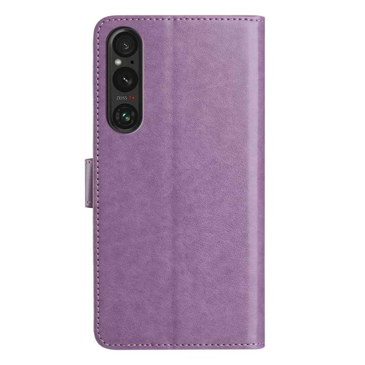 For Sony Xperia 1 V Lambskin 8-card Slot Leather Phone Case