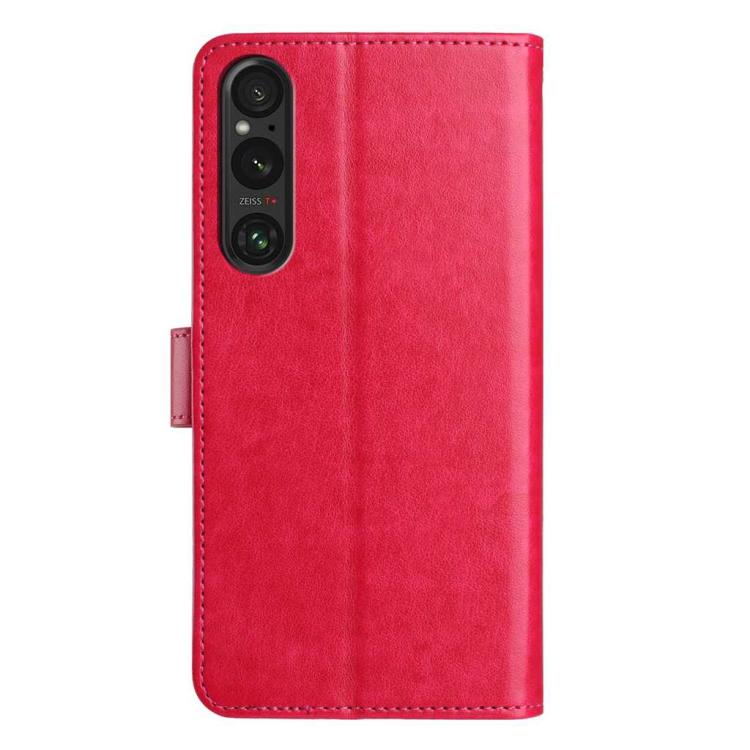 For Sony Xperia 1 V Lambskin 8-card Slot Leather Phone Case