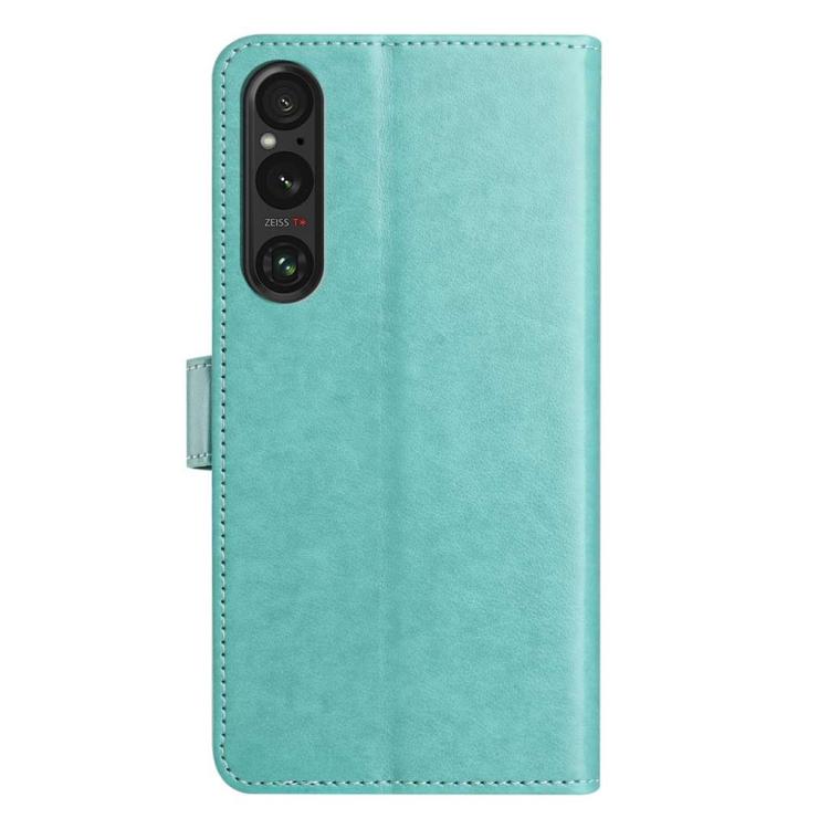 For Sony Xperia 1 V Lambskin 8-card Slot Leather Phone Case