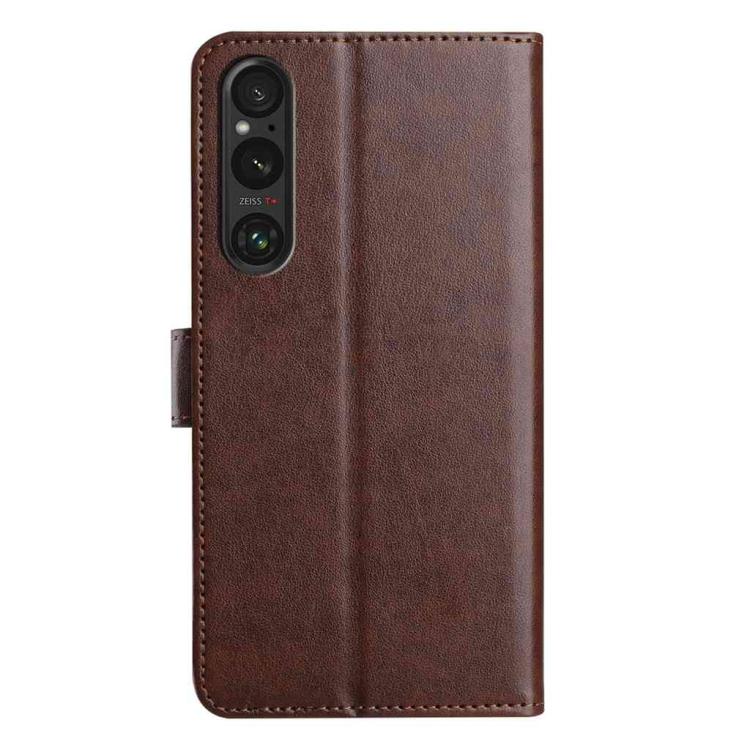 For Sony Xperia 1 V Lambskin 8-card Slot Leather Phone Case