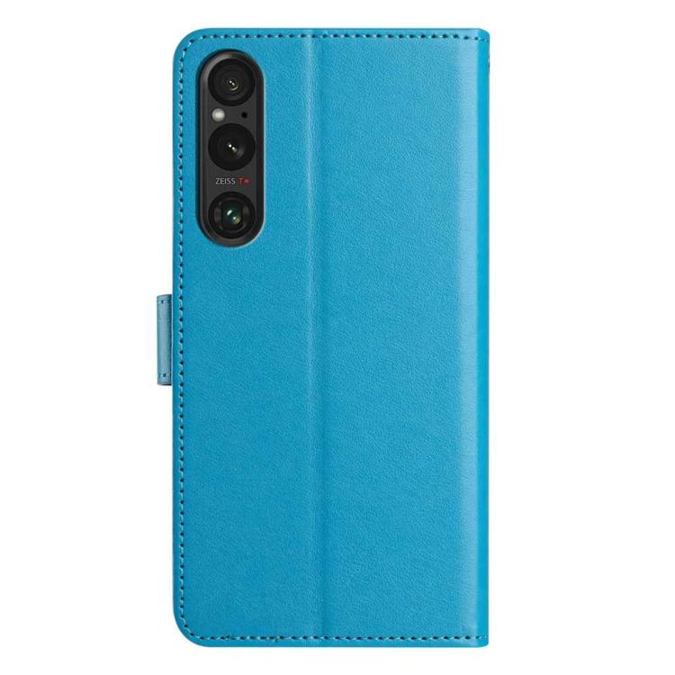 For Sony Xperia 1 V Lambskin 8-card Slot Leather Phone Case