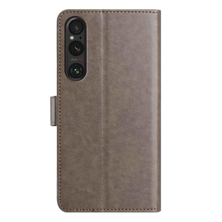 For Sony Xperia 1 V Lambskin 8-card Slot Leather Phone Case