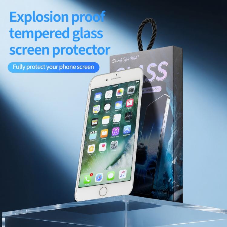 For iPhone SE 2022 / SE 2020 / 8 / 7 Do As You Wish Silk Screen Printed HD Tempered Glass Film