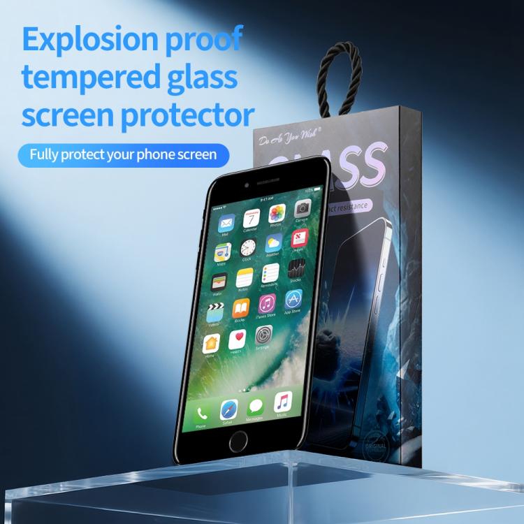 For iPhone SE 2022 / SE 2020 / 8 / 7 Do As You Wish Silk Screen Printed HD Tempered Glass Film