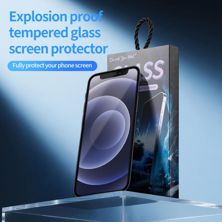 For iPhone 12 mini Do As You Wish Silk Screen Printed HD Tempered Glass Film - Black