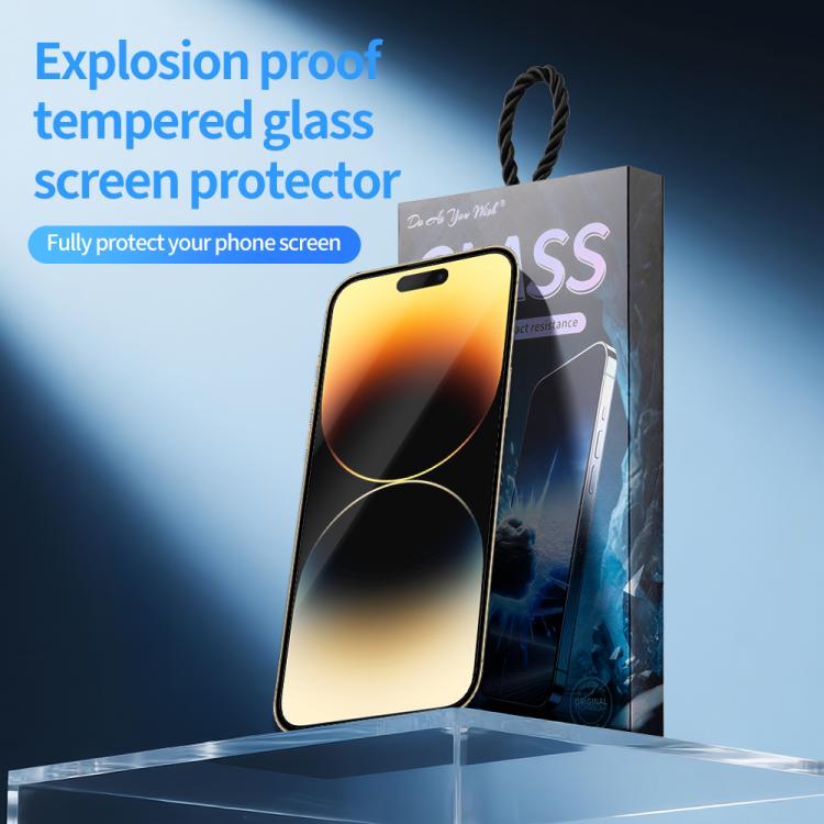 For iPhone 14 Pro Do As You Wish Silk Screen Printed HD Tempered Glass Film - Black