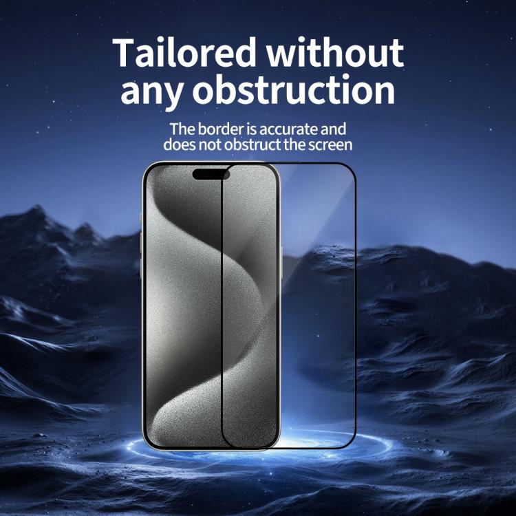 For iPhone 15 Pro Max Do As You Wish Silk Screen Printed HD Tempered Glass Film - Black