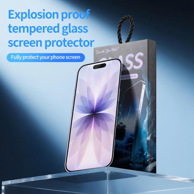For iPhone 17 Do As You Wish Silk Screen Printed HD Tempered Glass Film - Black