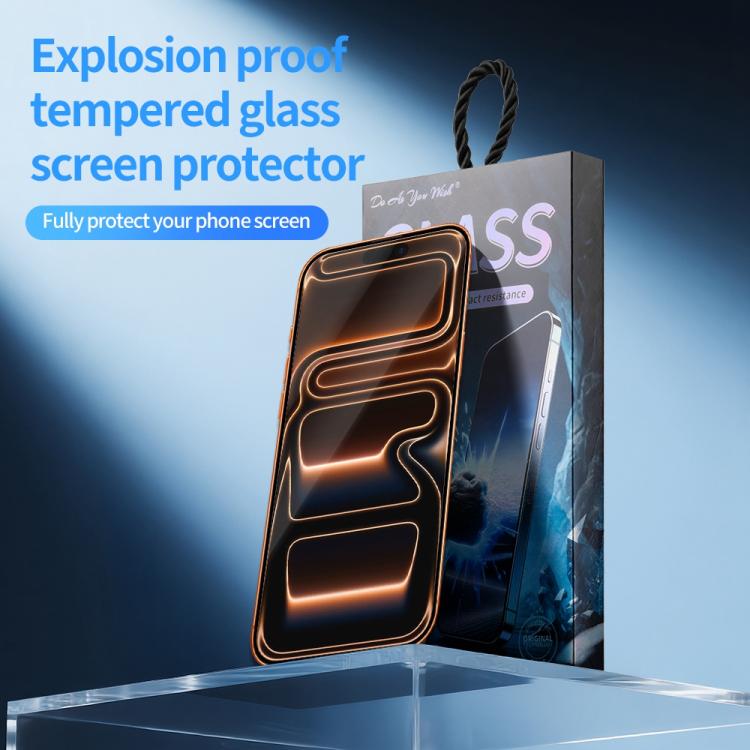 For iPhone 17 Pro Max Do As You Wish Silk Screen Printed HD Tempered Glass Film - Black
