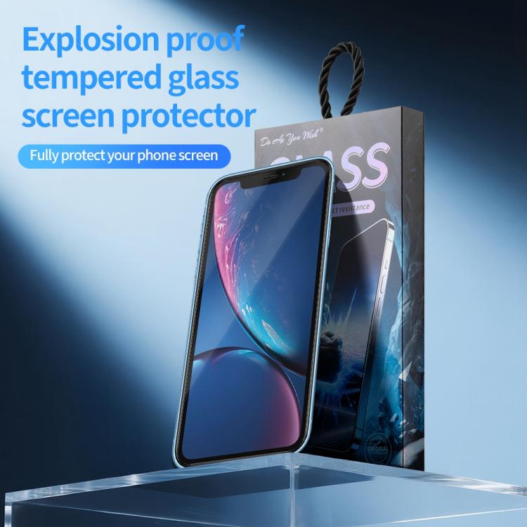 For iPhone 11 / XR Do As You Wish Silk Screen Printed HD Tempered Glass Film - Black