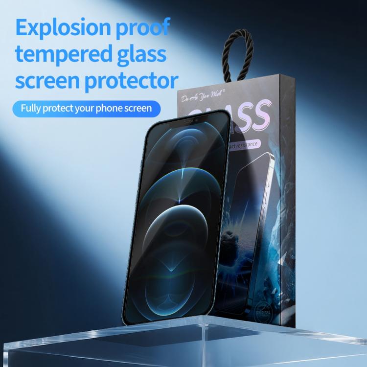 For iPhone 12 Pro Max 5pcs / Pack Do As You Wish Silk Screen Printed HD Tempered Glass Film - Black