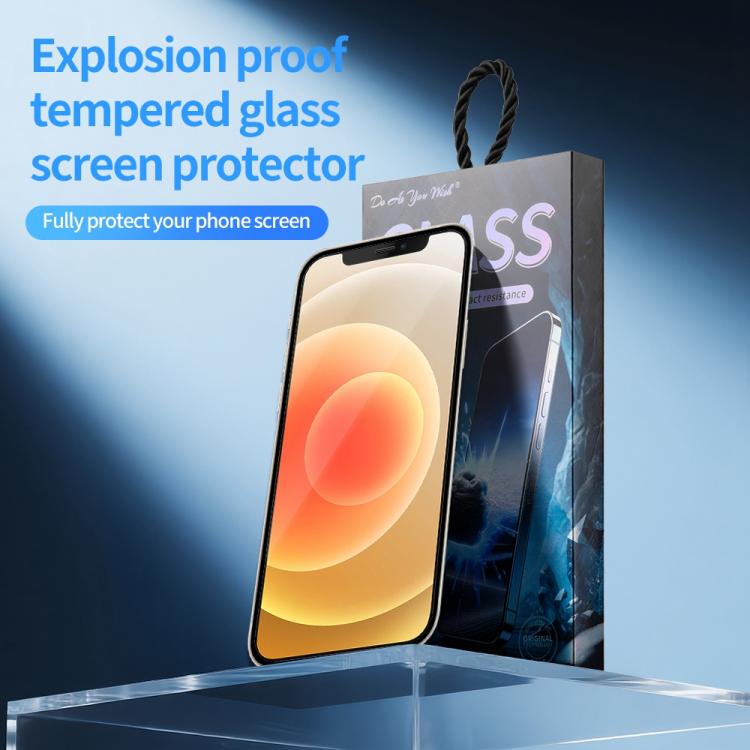 For iPhone 12 Pro / 12 5pcs / Pack Do As You Wish Silk Screen Printed HD Tempered Glass Film - Black