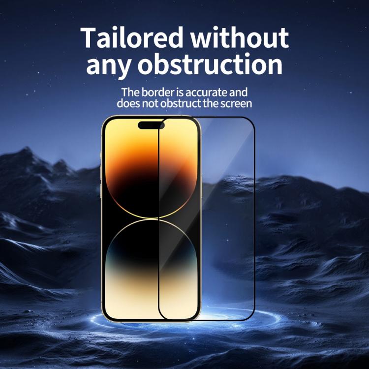 For iPhone 14 Pro Max 5pcs / Pack Do As You Wish Silk Screen Printed HD Tempered Glass Film - Black