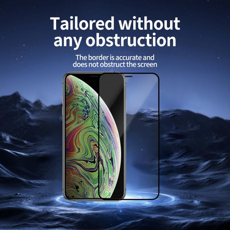 For iPhone 11 Pro / XS / X 5pcs / Pack Do As You Wish Silk Screen Printed HD Tempered Glass Film - Black