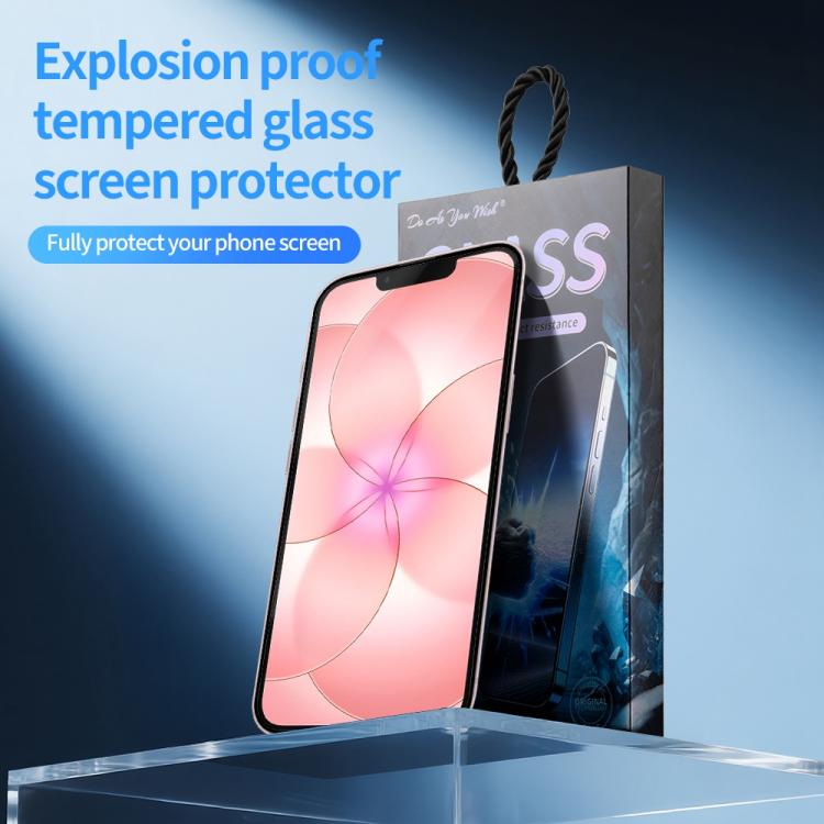 For iPhone 17e / 16e 5pcs / Pack Do As You Wish Silk Screen Printed HD Tempered Glass Film - Black