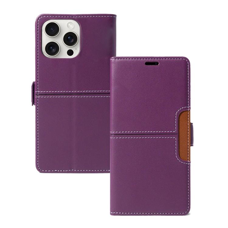For iPhone 15 Pro Magnetic Buckle Card Slot Leather Phone Case