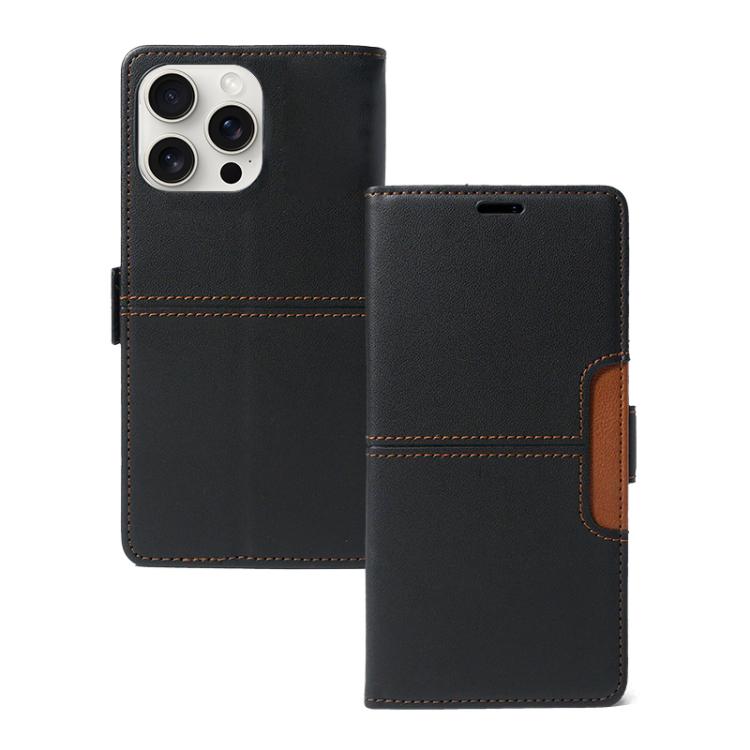 For iPhone 15 Pro Max Magnetic Buckle Card Slot Leather Phone Case