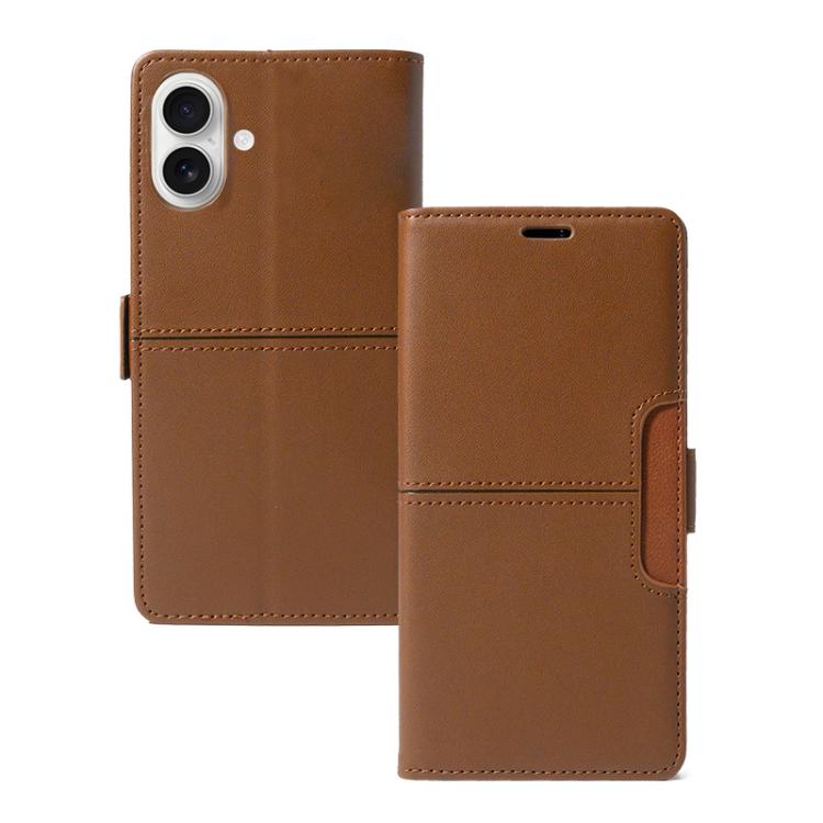 For iPhone 16 Plus Magnetic Buckle Card Slot Leather Phone Case