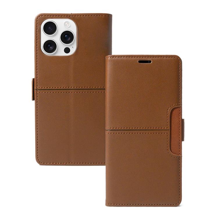 For iPhone 16 Pro Max Magnetic Buckle Card Slot Leather Phone Case